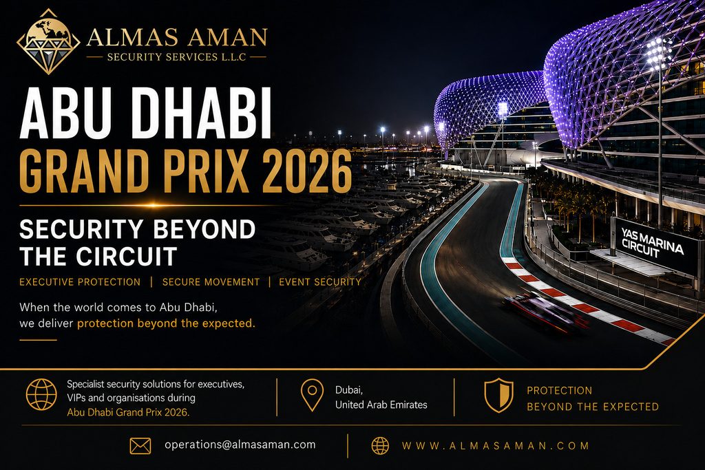 Abu Dhabi Grand Prix 2026 security services by Almas Aman